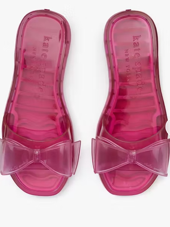 kate spade Shoes - kate spade Pink Tie The Knot Slide Sandals Sz 9